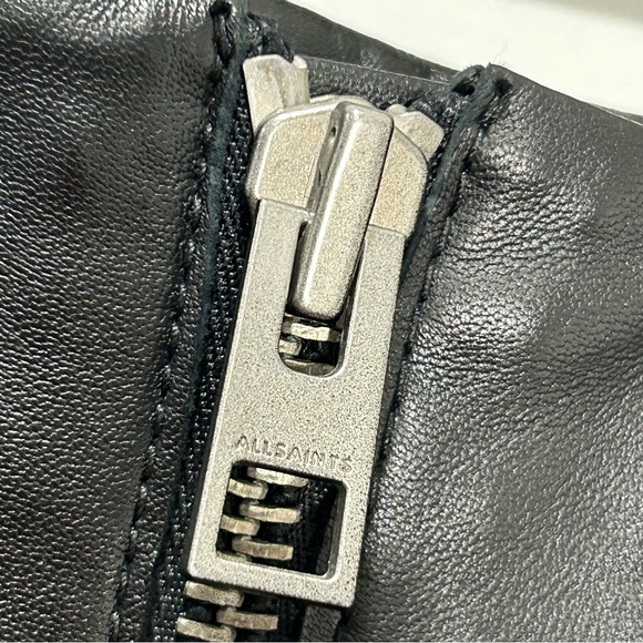 ALL SAINTS 100% Leather skirt with zipper in Women's Size 6 - Picture 3 of 8
